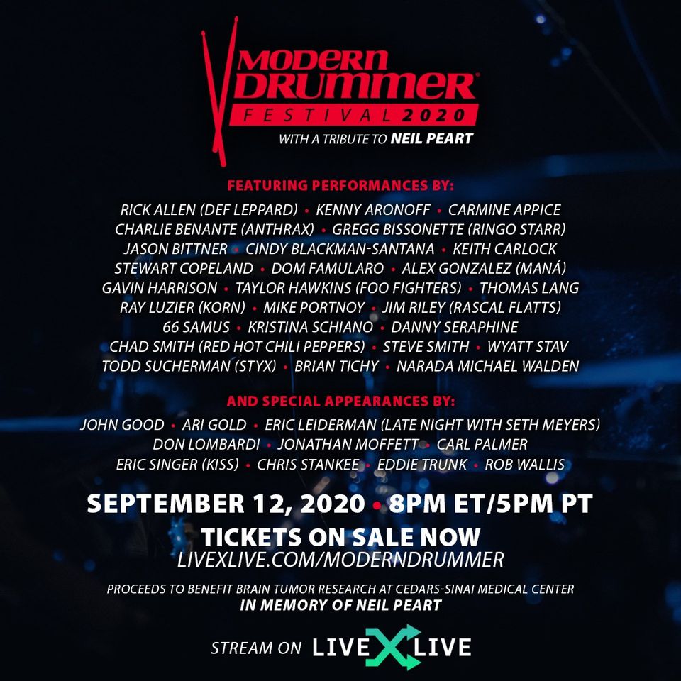 Modern Drummer Festival 2020 With A Tribute To Neil Peart