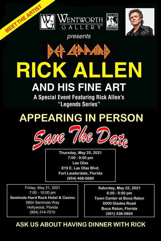 Rick Allen of Def Leppard at Wentworth Gallery Boca Town Center